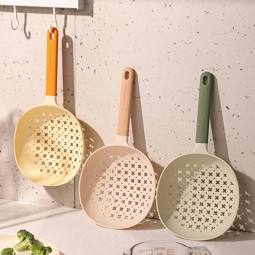 Patent high-temperature resistant sink strainer large size household draining long-handled net scoop for dumplings and jiaozi plastic strainer spoon