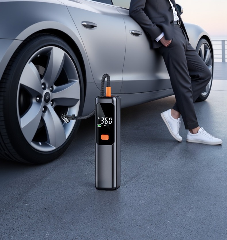 Cross-Border Car Air Pump with Automatic Inflation and Deflation, Wireless Electric Tire Pump for Cars, Portable Electric Vehicle Air Pump