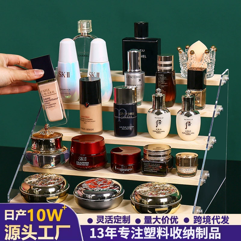 Акриловая витрина Стеллаж для выставки товаров Пузырьковая матовая кукла Ступенчатая прозрачная двумерная ручная Слепая Коробка Модель стойки