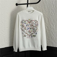 正确版本D家25秋冬新款花卉动物刺绣针织衫男女宽松毛衣 厂家直出