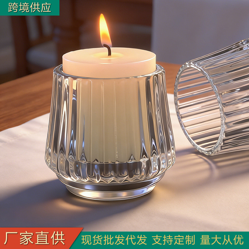 French Scandinavian Retro Crystal Candle Holder Glass Bottle Romantic Glass Cup Candlelight Dinner Glass Candle Holder French Scandinavian Retro Crystal Candle Holder Glass Bottle Romantic Glass Cup Candlelight Dinner Glass Candle Holder