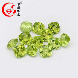 天然橄榄石肥方戒面高品质裸石 K金戒指项链镶嵌配石厂家批发直销