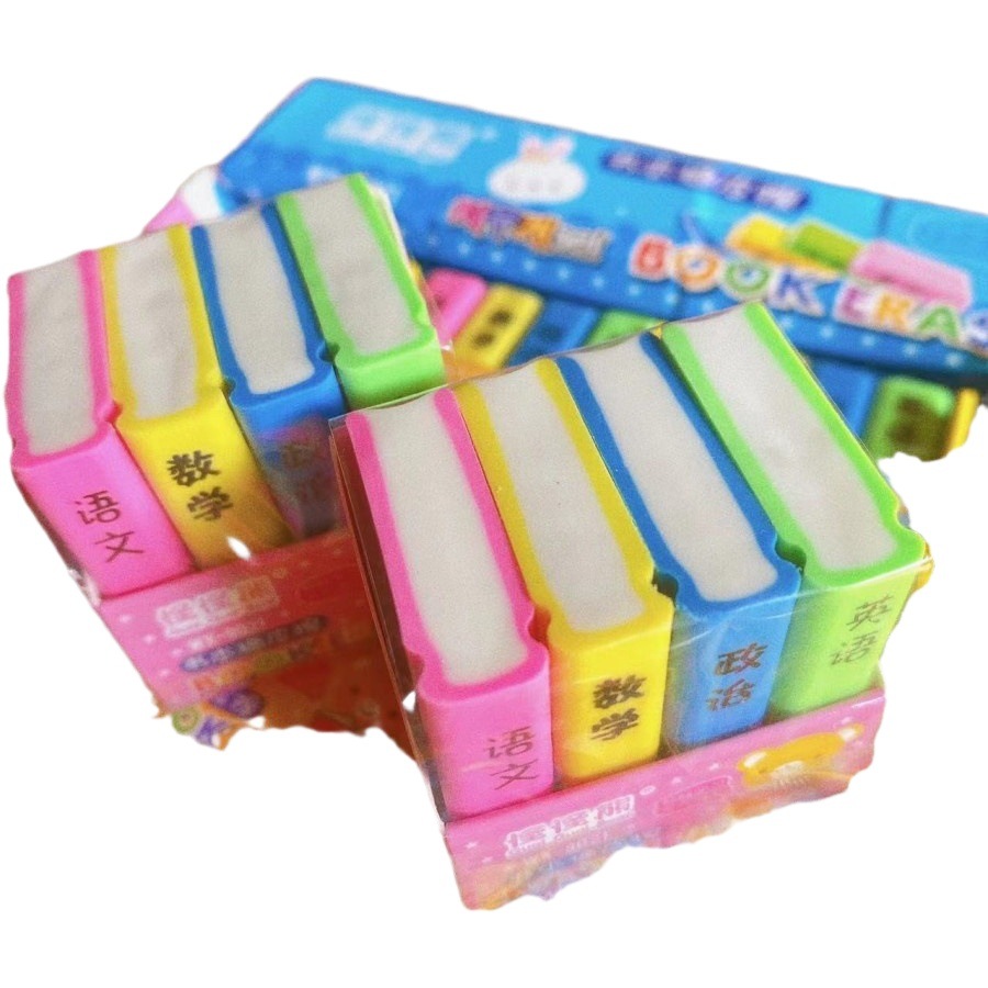 Creativo lindo chino matemáticas libro de texto de color caramelo borrador estudiante papelería fábrica regalo al por mayor