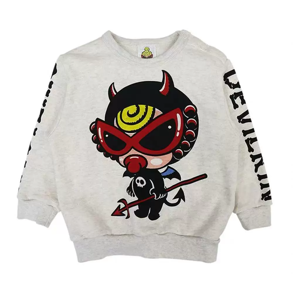 [Готово к продаже] Высокое качество 25-дюймовое чёрное супер 25 autumn and winter дьявольские крылья рисунок толстовка из флиса для мальчиков и девочек