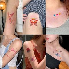 Colorful printed tattoo stickers cute small fresh disposable tattoo stickers cartoon flower arm water transfer tattoo stickers for women