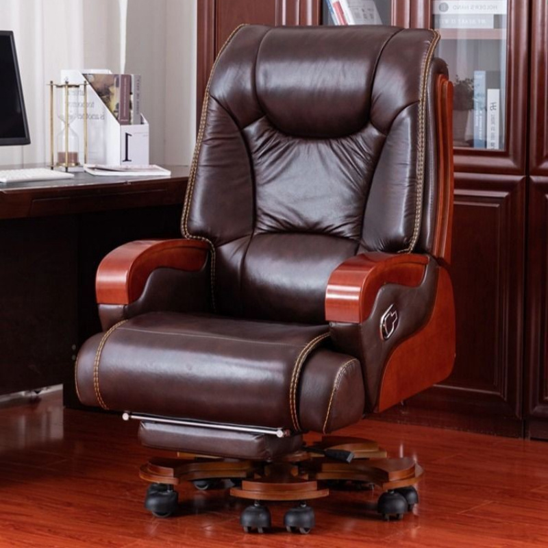 First-Layer Cowhide Leather Executive Chair with Massage Function, Solid Wood Office Chair, Luxurious Genuine Leather Reclining Computer Chair, Executive Chair for Business First-Layer Cowhide Leather Executive Chair with Massage Function, Solid Wood Office Chair, Luxurious Genuine Leather Reclining Computer Chair, Executive Chair for Business