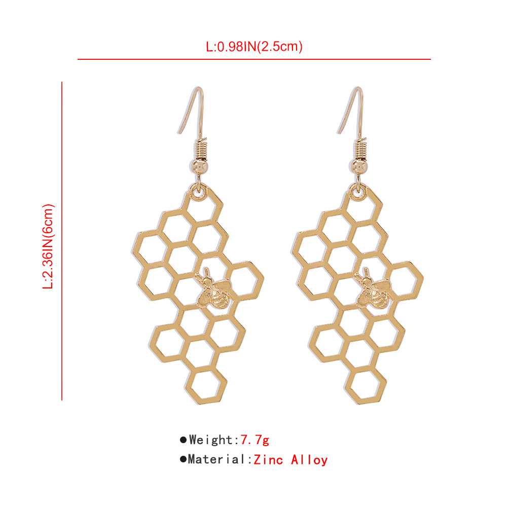 Fashion Creative Honey Bee Insect Alloy Earrings display picture 1