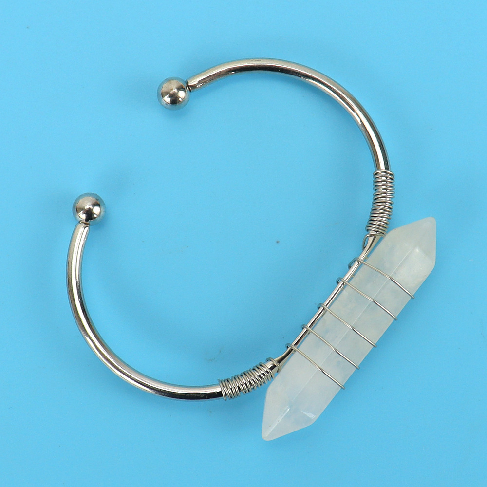 Simple Style U Shape Crystal Plating Bangle 1 Piece