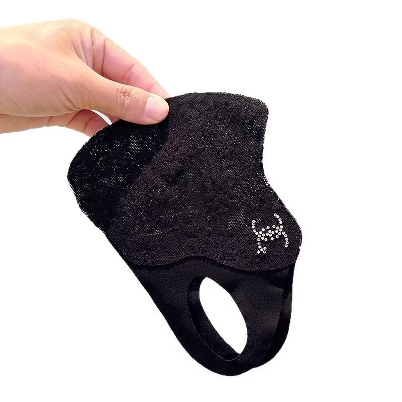 Máscara de protección solar de encaje, protección para los ojos, temperamento elegante, alta apariencia, hilo de malla transpirable antibacteriano antibacteriano de verano