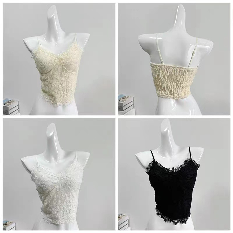 METWO correa de encaje belleza espalda Fenna rica sin costuras con almohadilla en el pecho llamativa Correa envuelta en el pecho tubo superior ropa interior para mujeres