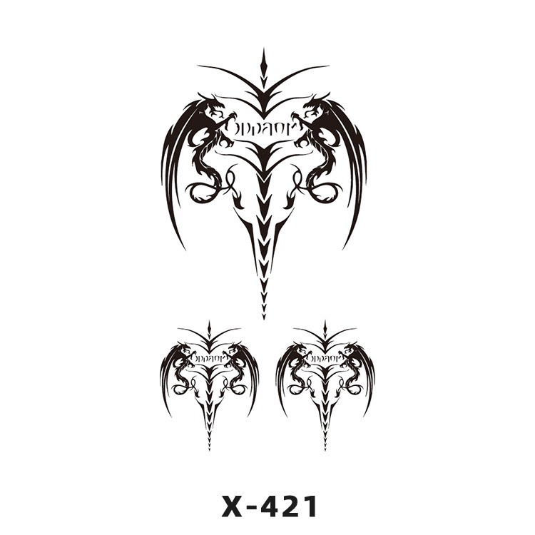 Arco de flor pequeña pegatinas de tatuaje fresco 3D dibujos animados transfronterizo Henna rosa impermeable texto en inglés pegatinas de tatuaje