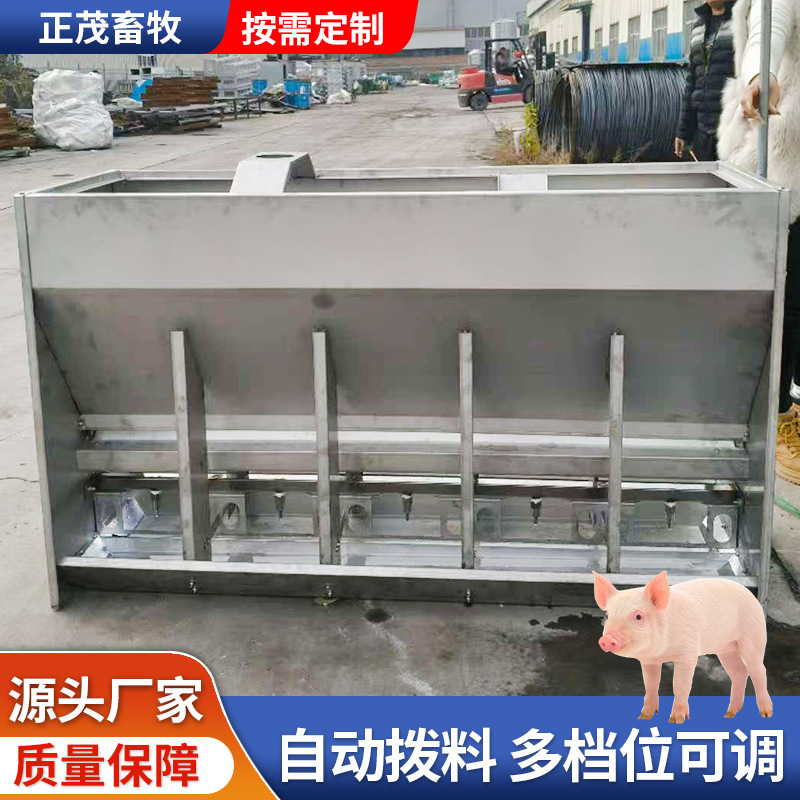 不锈钢干湿食槽仔猪育肥保育饮水下料自动喂料机干湿一体料槽