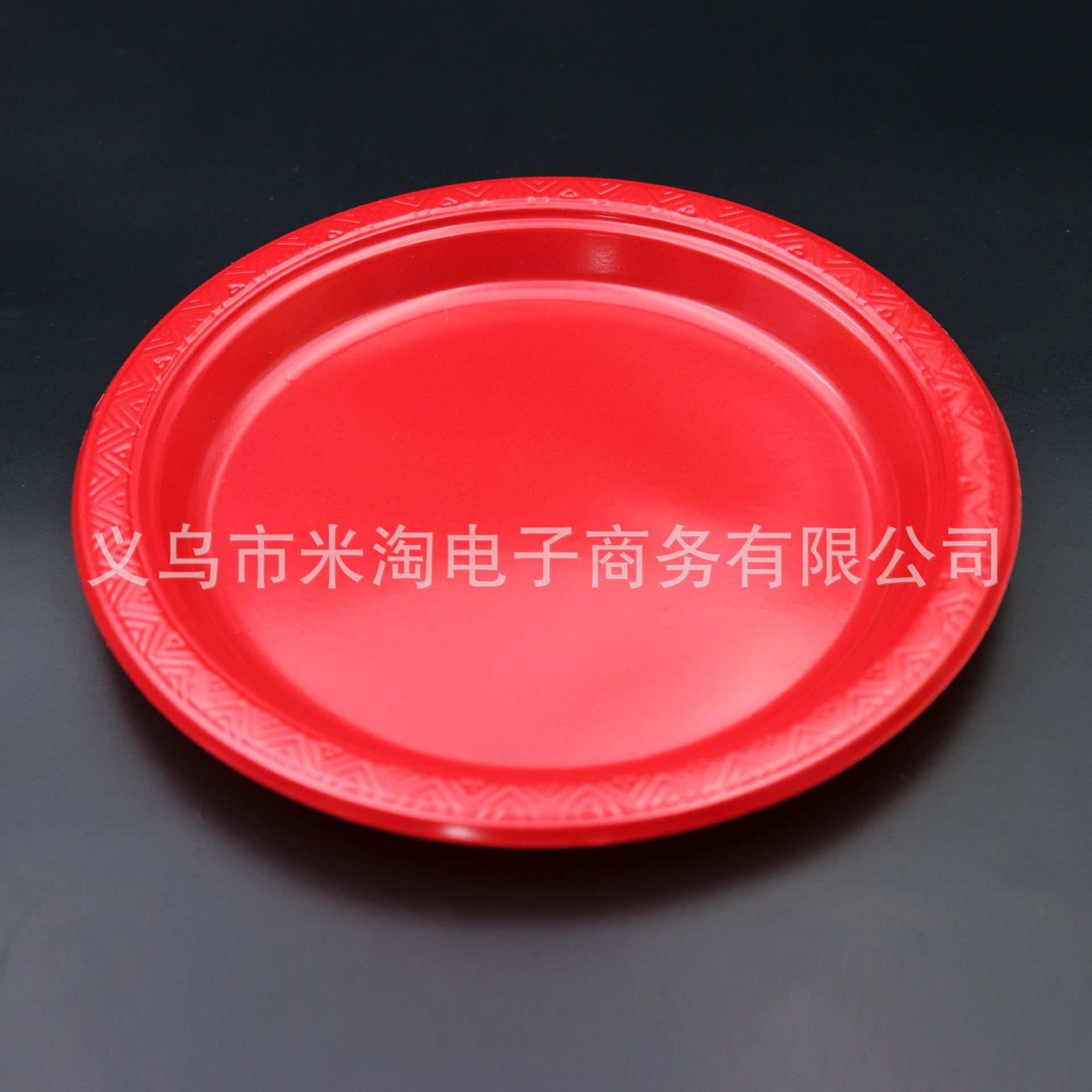 Plato de plástico desechable plato grande rojo de 7 pulgadas plato de fruta ensalada de carne plato de comida occidental redondo al por mayor image 6