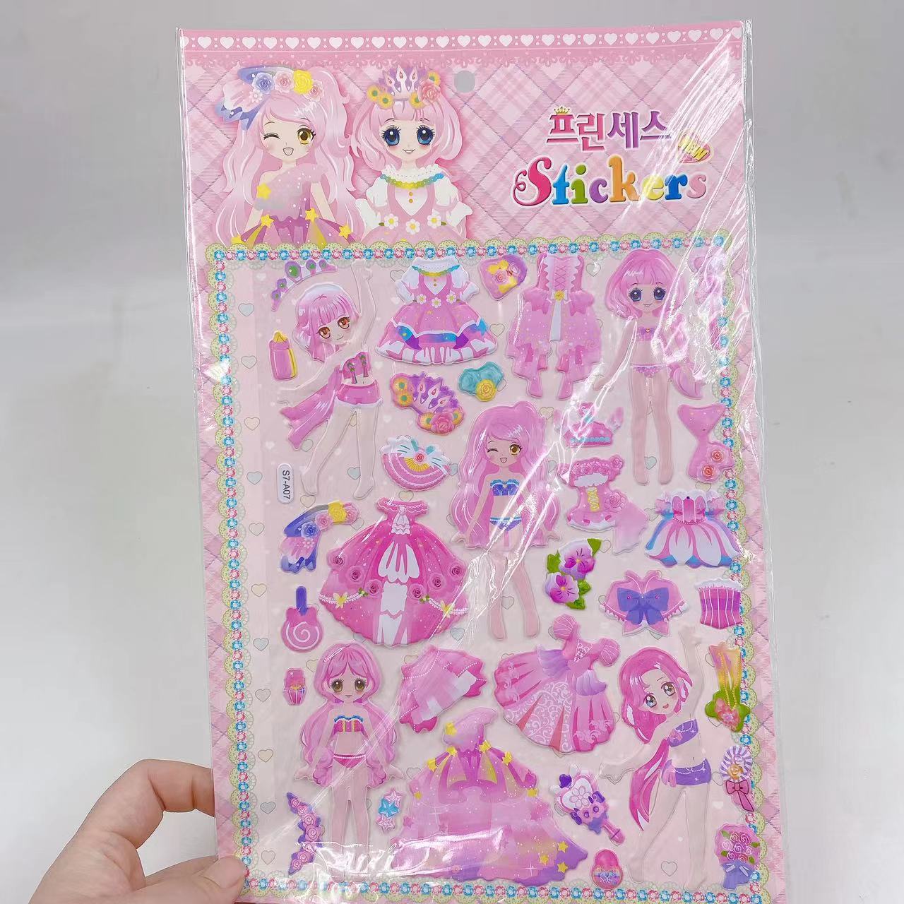 2 yuanes tienda producto grande doble capa tridimensional burbuja pegatinas Internet celebridad transmisión en vivo moda dibujos animados pegatinas de dibujos animados mano cuenta