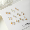 Small mixed transparent nail decoration for manicure, accessory, flat base, 100 pieces, wholesale