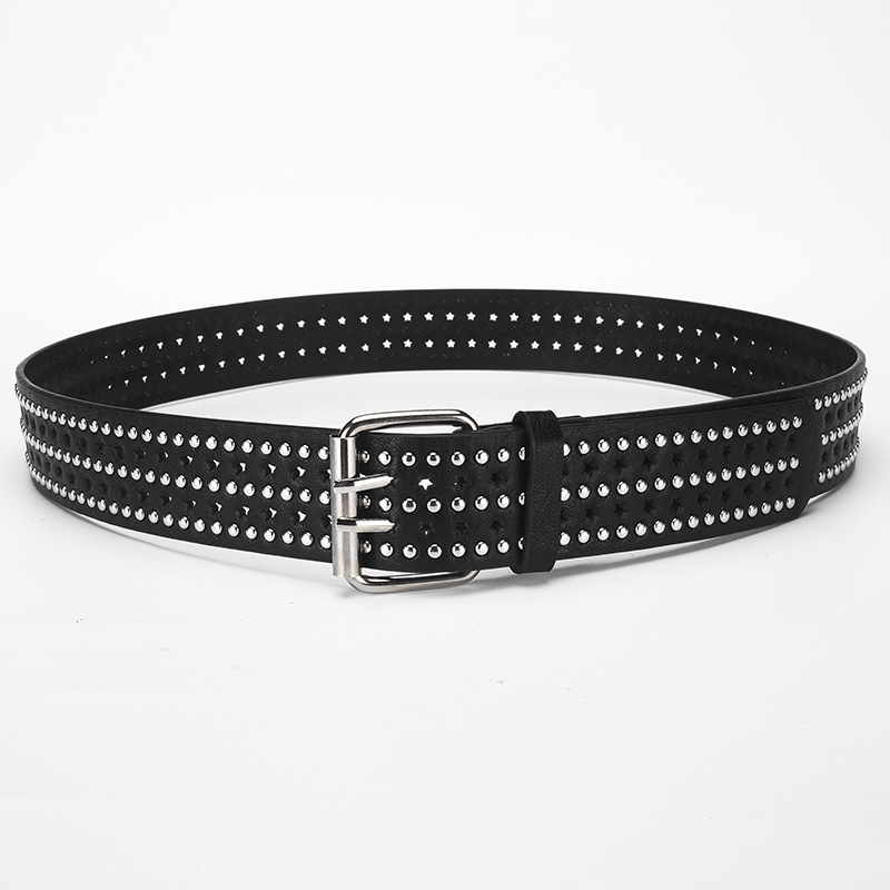 Cinturón Punk Hip Hop con Hebilla de Aguja de Piel Sintética con Estrellas para Jeans image 6