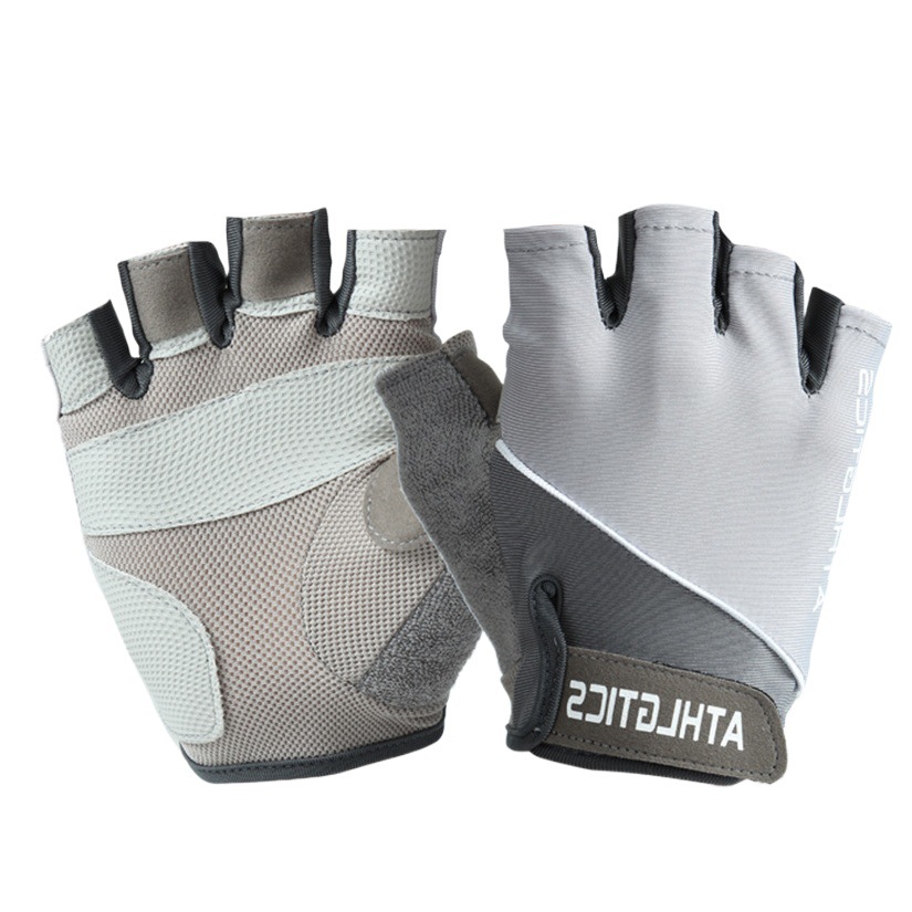 Bicicleta Medio dedo guantes deportivos hombres y mujeres fitness humedad wicking transpirable resistente al desgaste al aire libre equitación de seda de hielo guantes antideslizantes