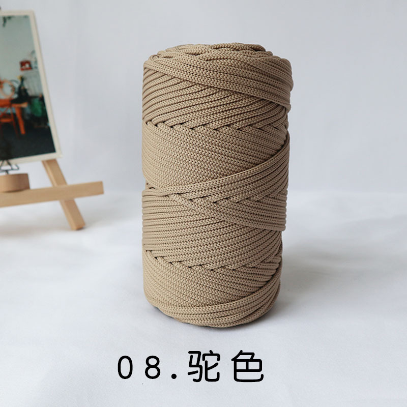 Antraceno Mengyuan 300g 4mm gran rollo redondo hilo gancho bolsa Alfombra tejida cuerda redonda ins viento gradiente Mat línea