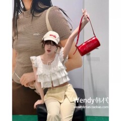 包包韩国小众设计师2025 emis 新款压纹字母圆筒包单肩手提腋下包