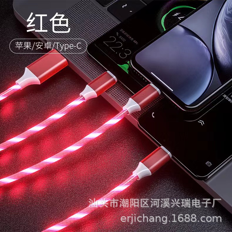 El color rojo fluye tres veces (en bolsas)