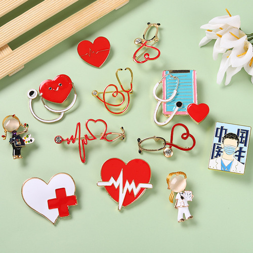 Cross-border foreign trade best-selling medical device set creative irregular pin accessories alloy badge wholesale