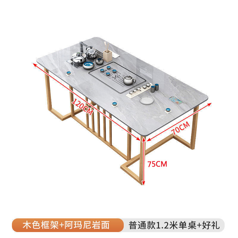Mesa y silla de té de tabla de roca combinada hervidor de agua de oficina mesa de té moderna simple balcón kung fu set de té