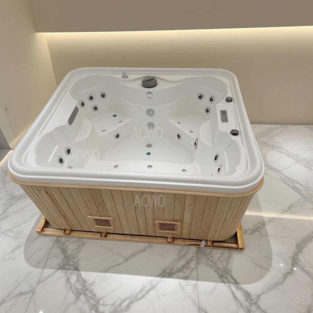 bañera de masaje acrílica al aire libre piscina de hidromasaje inteligente termostática spa clubhouse 4 personas piscina grande bañera de bañera