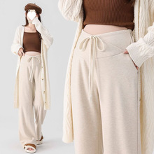 孕妇裤子春秋2025新款外穿阔腿裤宽松直筒休闲长裤冬季加绒孕妇装