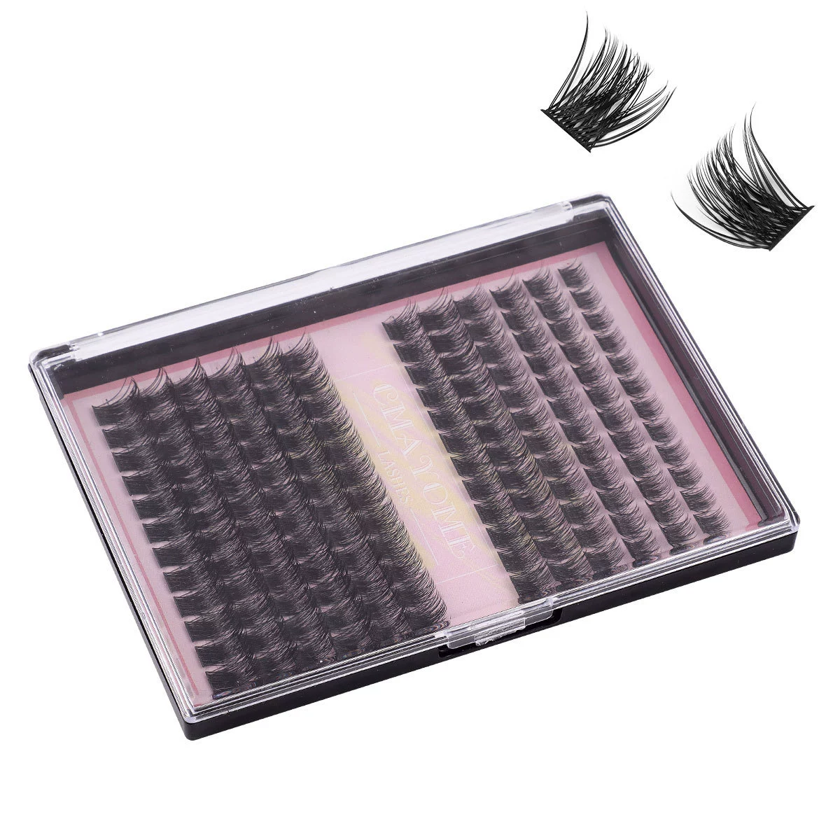 Dense Curling False Eyelash Clusters (European Style) — 144 Clusters, multi-set DIY options
