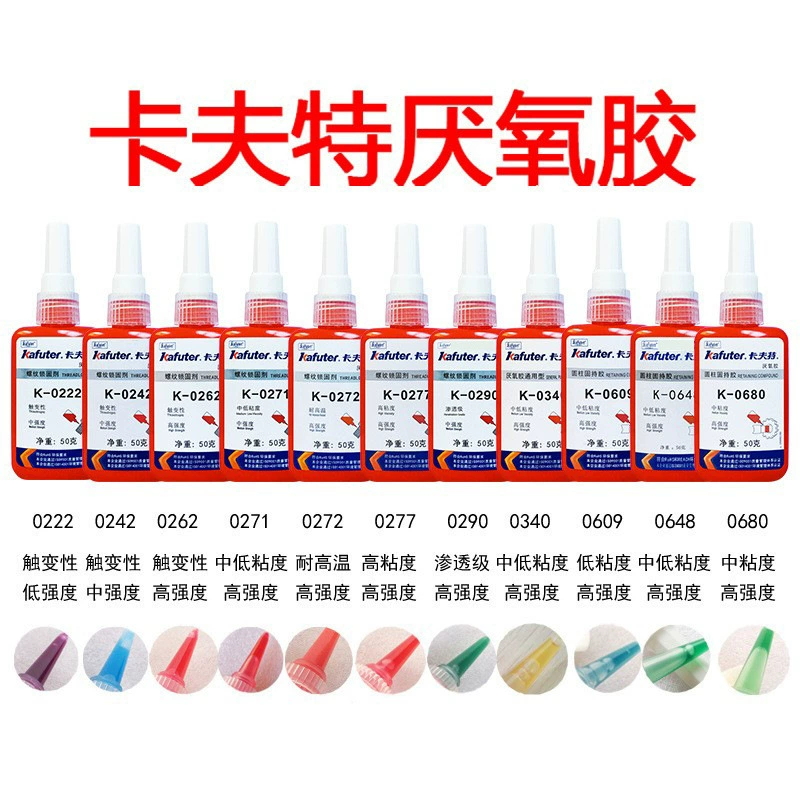 Анаэробный клей Kraft K-0222/0242/262/271 для крепления винтов, предотвращающий ослабление, съемный клей для резьбы