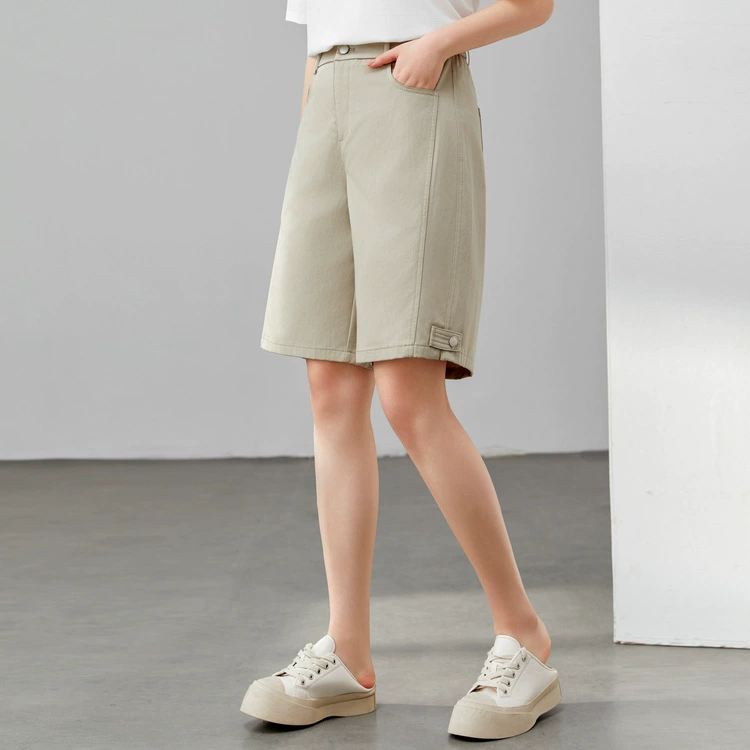 [Lycell удобная и эласткая талия, чтобы покрыть мясо, укороченные брюки] Fei Show большой размер женский толстый мм летний новый