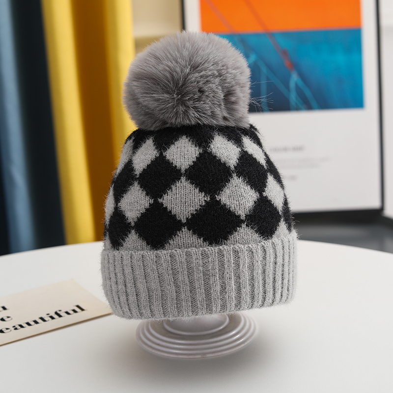 Children Unisex Basic Streetwear Plaid Wool Cap display picture 3