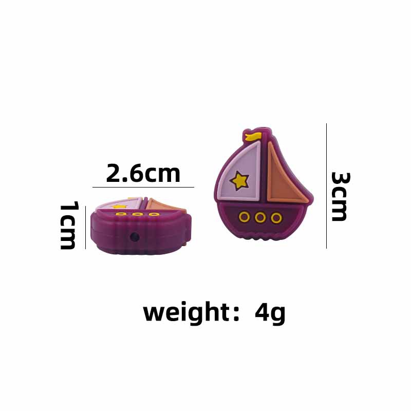 Nuevo bebé suministros de dibujos animados colorido velero teether perlas creativo molar DIY bebé chupete cadena pulsera Accesorios