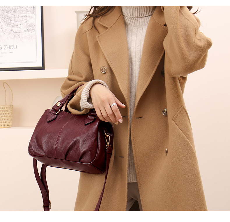 Retro Soft Leather Large Capacity Shoulder Crossbody Women's Handbag Small Bag_voghion.com