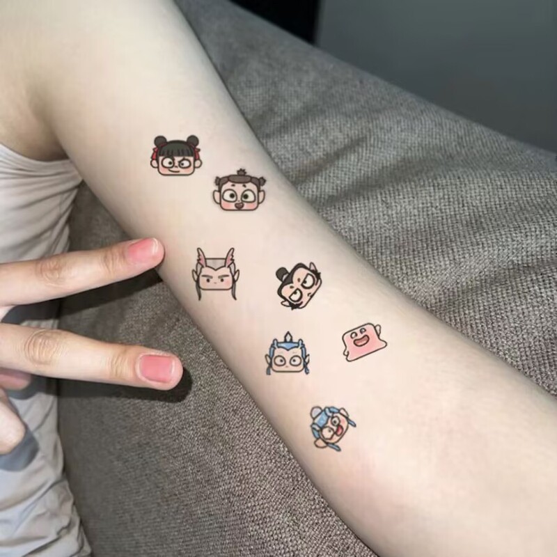 Cartoon Finger Water Transfer Tattoo Stickers Colorfulful Summer Cute Stylish Washable Waterproof Girl Long-Lasting Artificial