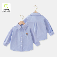 婴儿衣服儿童长袖纯色衬衫男童女童上衣春秋款休闲童装小童衬衣