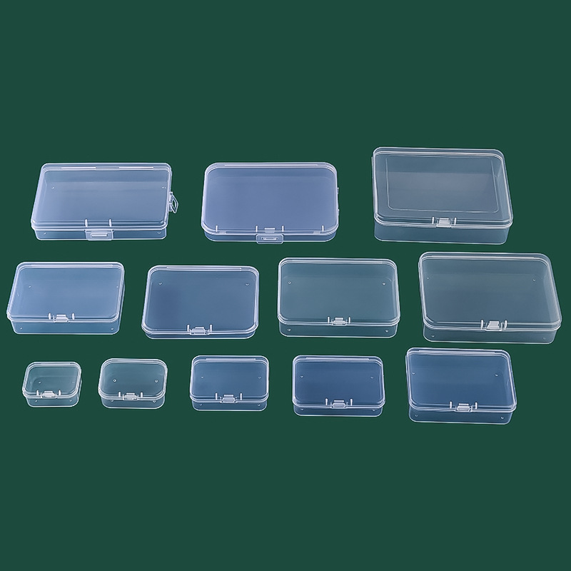 Transparent Pp Plastic Box Rectangular Storage Box Stationery Jewelry Parts Packaging Empty Box Dustproof Desktop Storage Box
