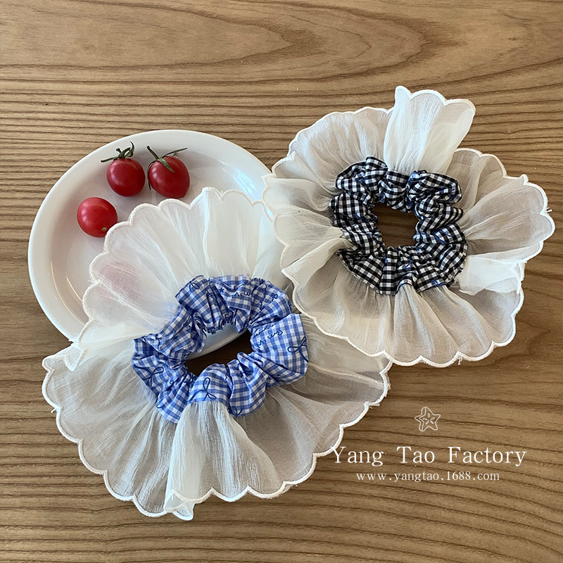 Primavera Sakura nuevo lazo para el cabello hecho a mano multicapa estilo de hadas francés de alta calidad cuerda para el cabello encaje flor tocado