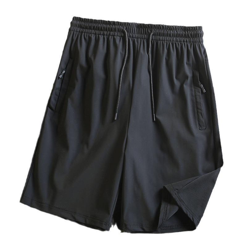 Quick dry silk sports casual black shorts