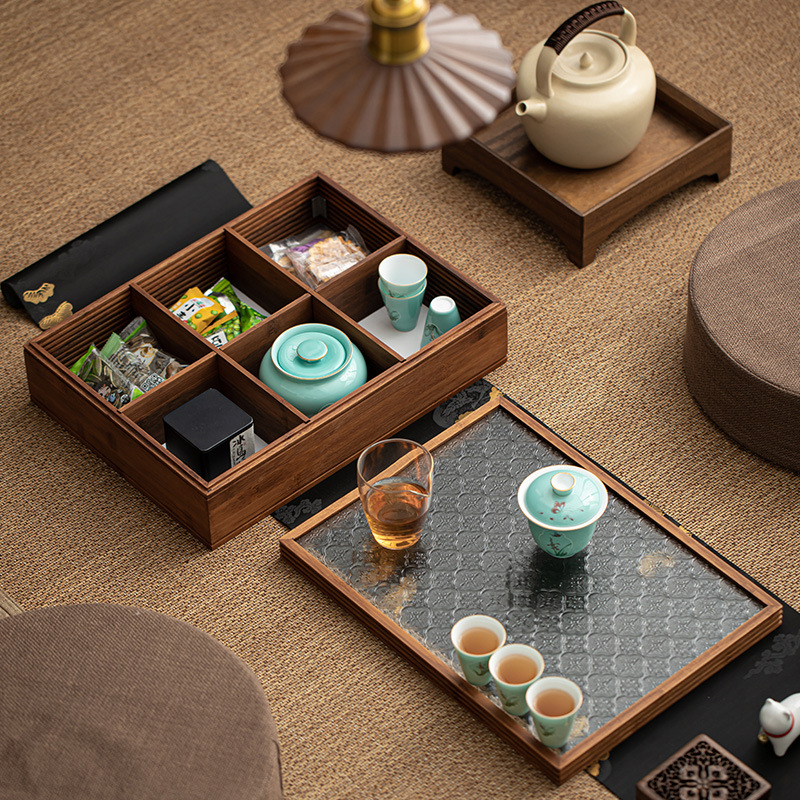 收纳茶盒茶盘茶海功夫茶具套装组合便携日式干泡盘茶