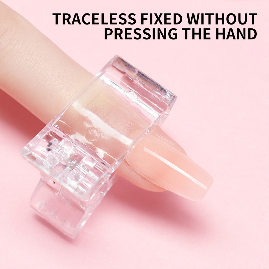 Arte de uñas extensión de cristal pegamento de uñas molde clip de fijación pieza de uñas de cristal que forma el clip pieza de uñas estable no curling herramienta de uñas