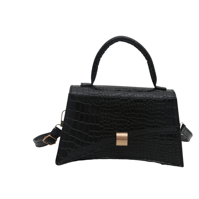 Bolso de axila retro simple 2024 invierno nuevo bolso cuadrado pequeño de moda patrón de cocodrilo bolso pequeño de un solo hombro de moda occidental