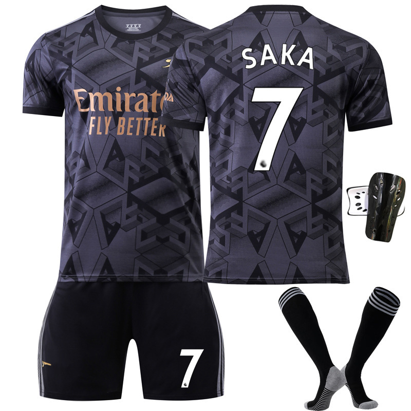 Wholesale 2223 Arsenal away black No.7 Jersey Saka No.9 Gerses Aubameyang football suit Wholesale 2223 Arsenal away black No.7 Jersey Saka No.9 Gerses Aubameyang football suit