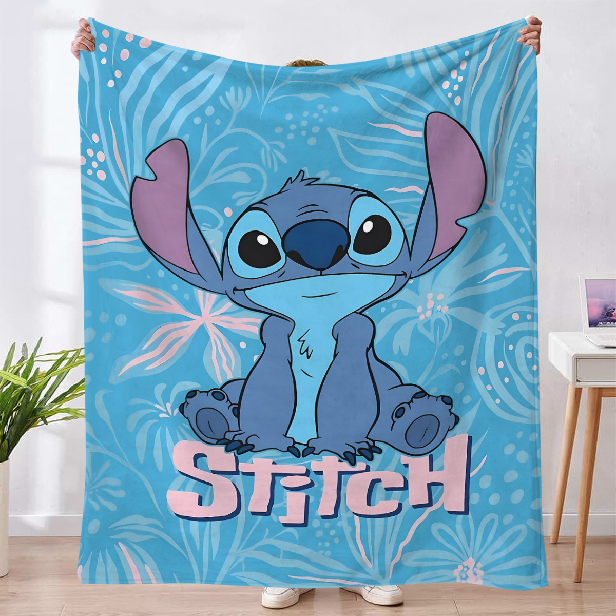Flange serie Stitch impresión digital alfombra de peluche hogar oficina siesta alfombra de flange invierno otoño