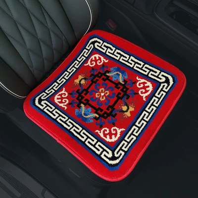 Wool pad | Car Cushion Three-piece Set No - red-antique-single-seat-super-soft-encrypted-anti-slip
