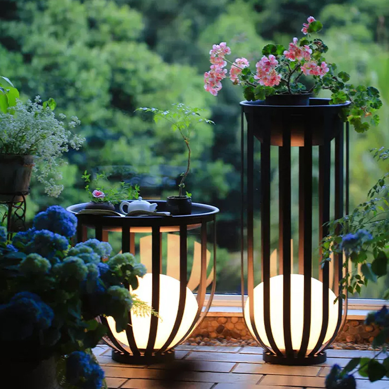 Solar Garden Light Outdoor Waterproof Villa Garden Outdoor Flower Pot Decorative Atmosphere Light Terrace Coffee Table Floor Lamp