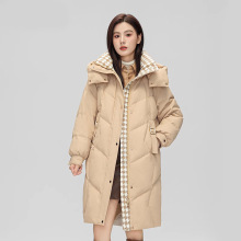 羽绒服女款专柜新款冬季轻薄宽松时尚鸭绒加厚保暖中长款外套批发