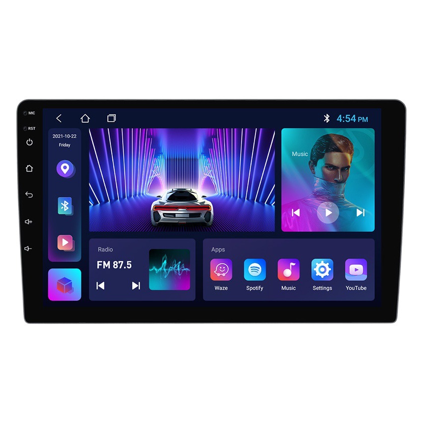 Pantalla Universal para Coche de 9/10 Pulgadas con Navegación de Alta Definición, Multi-Núcleo, Suministro Directo Transfronterizo, con Función de Reversa y CarPlay, de Fábrica Feilexing