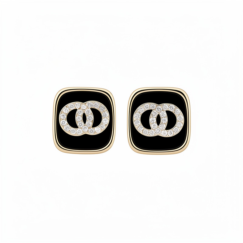 Agujas de plata con diamantes de aceto letras H geometría pendientes cruzados lujosos pendientes de alta calidad temperamento retrógrado pendientes mujeres image 6