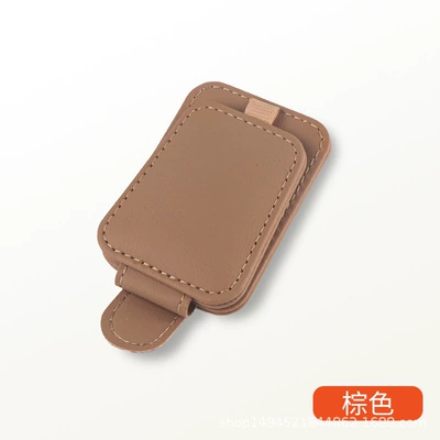 clip glasses bracket sun visor: Car Glasses Clip/Bill Clip - brown